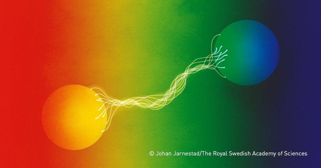 A diagram of entangled particles